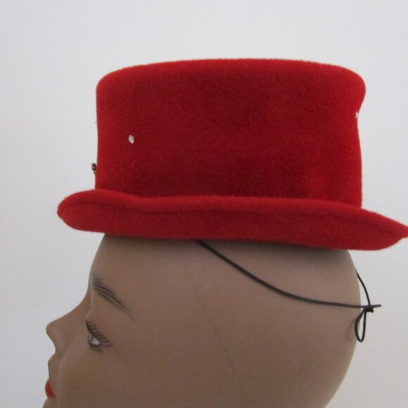 Rhinestone Stars Moon Felt Mini Top Hat Art Deco Derby Church main image 4